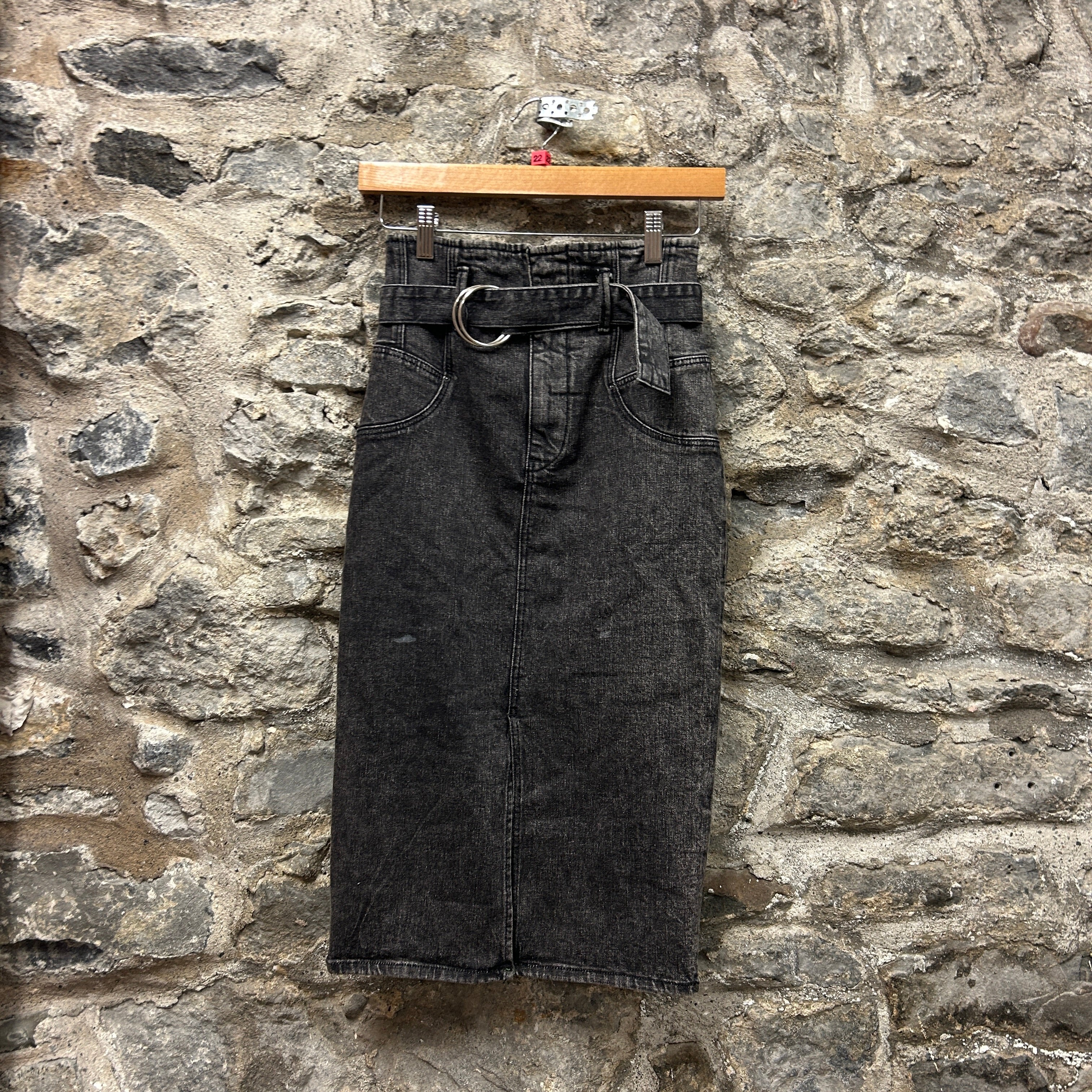 Vintage Denim Skirt with Belt