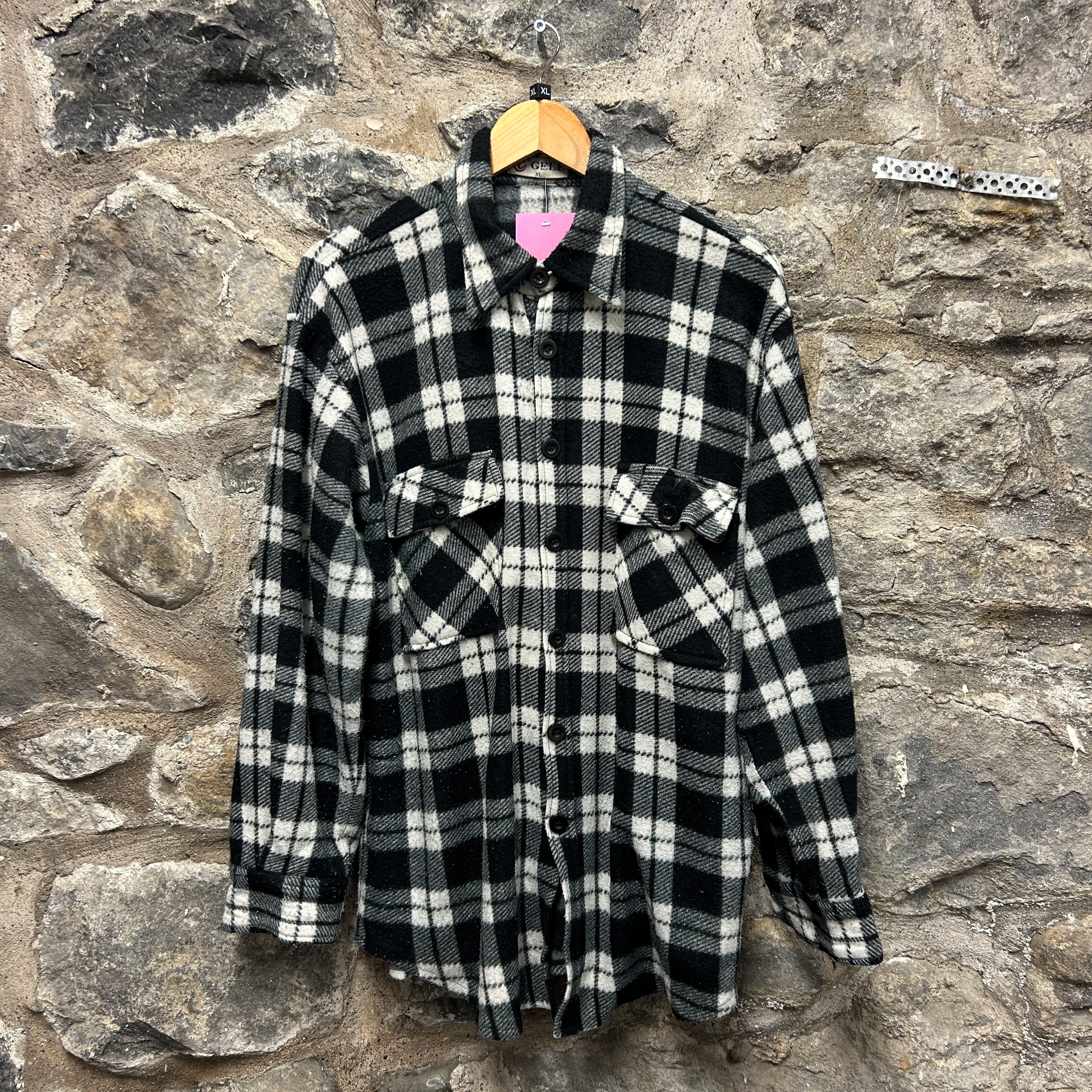 Vintage Gele Plaid Flannel Overshirt