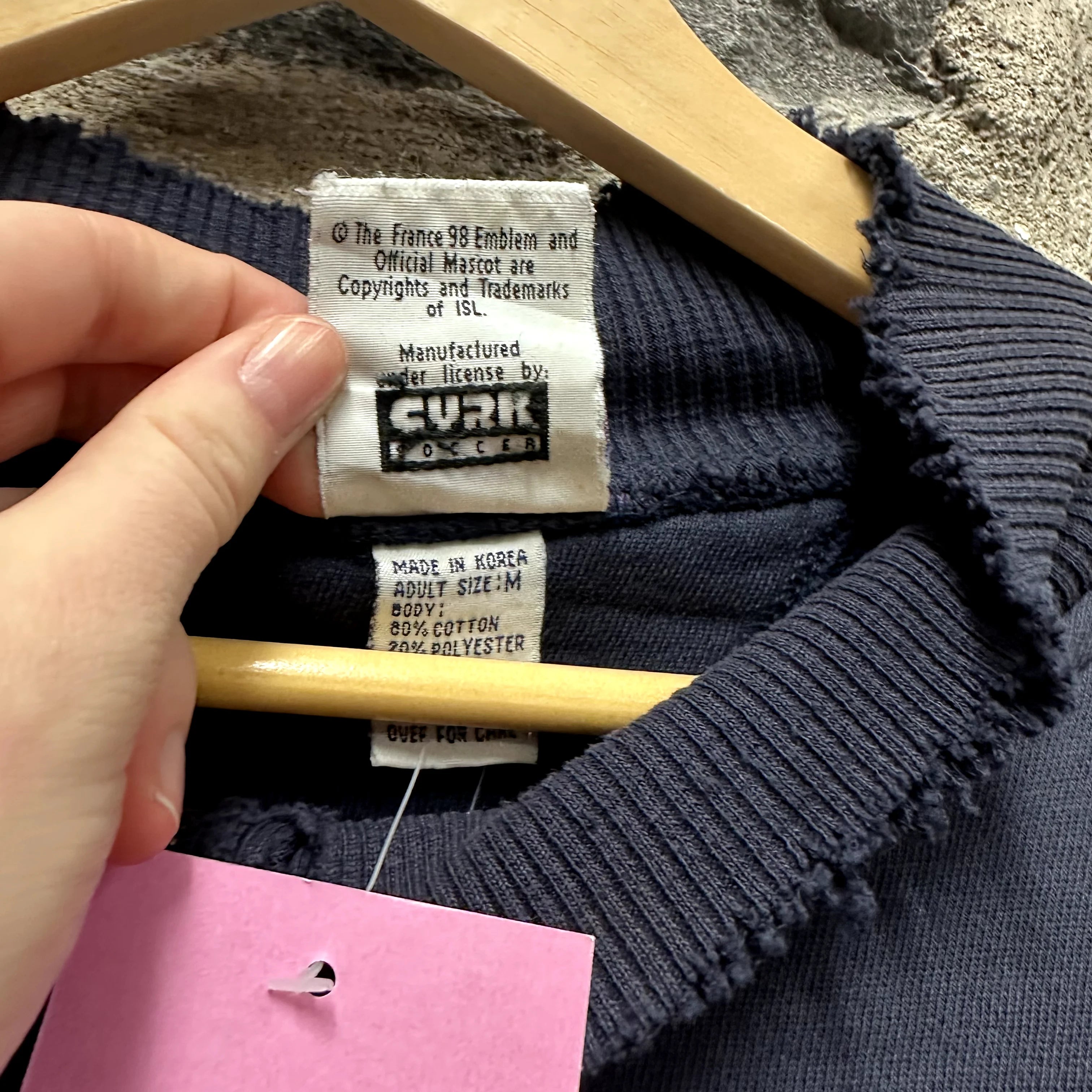 Vintage Curr Quarter Zip Sweatshirt France 98