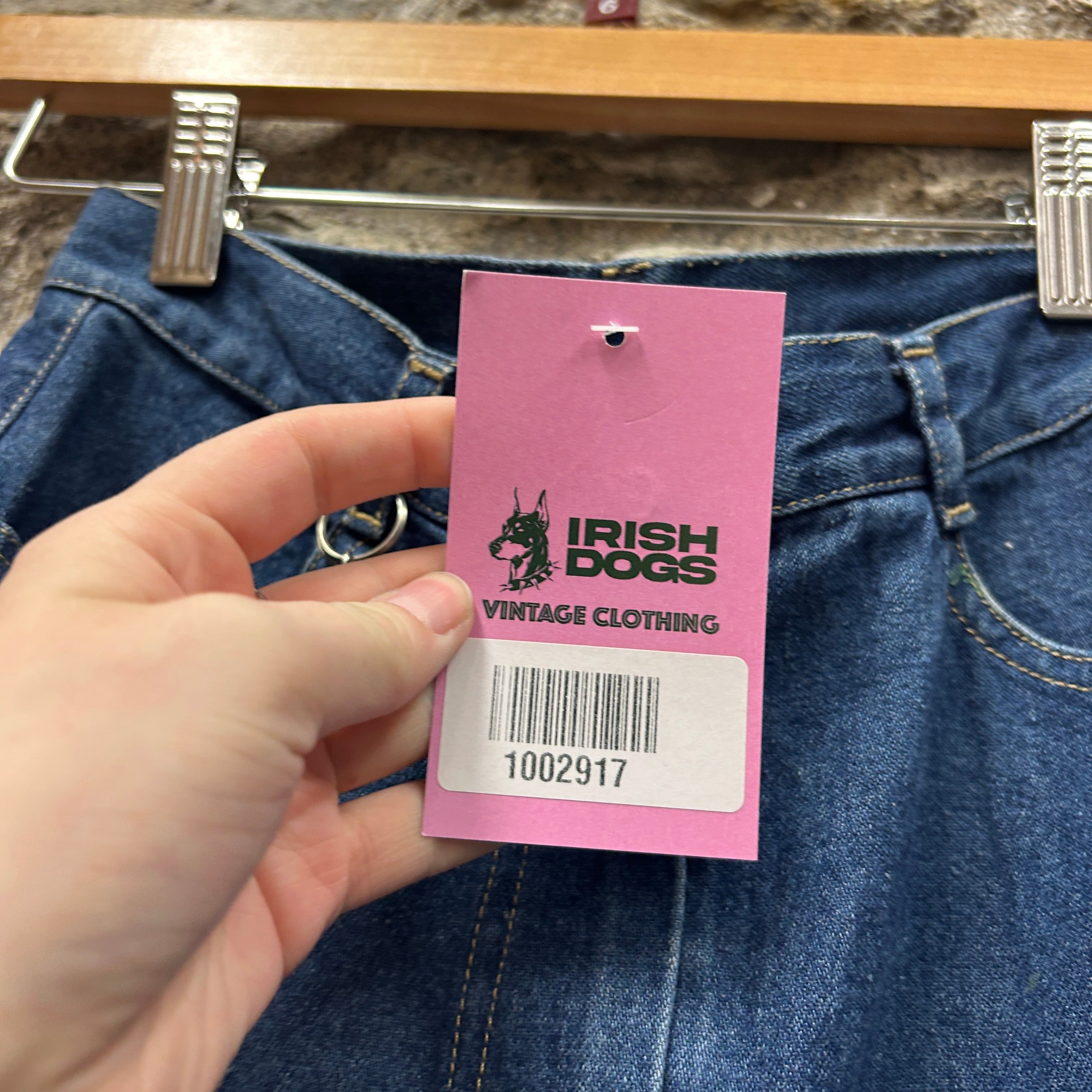 Vintage Denim Skirt with Design