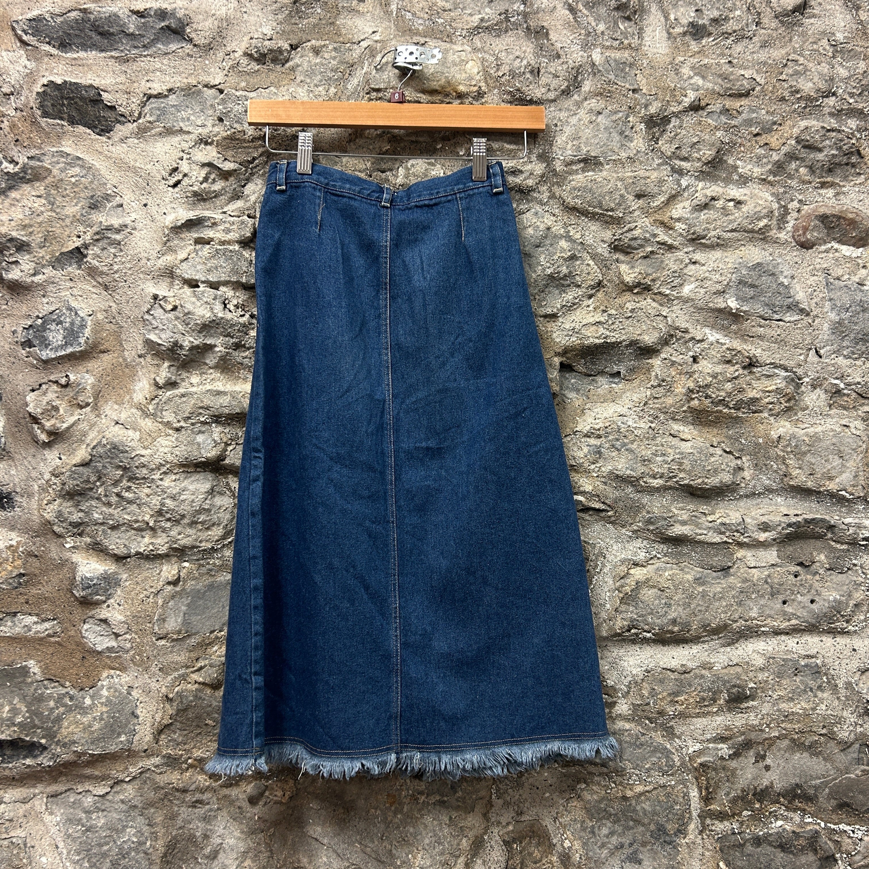 Vintage Denim Skirt with Design