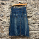 Vintage Denim Skirt with Eyes