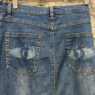 Vintage Denim Skirt with Eyes