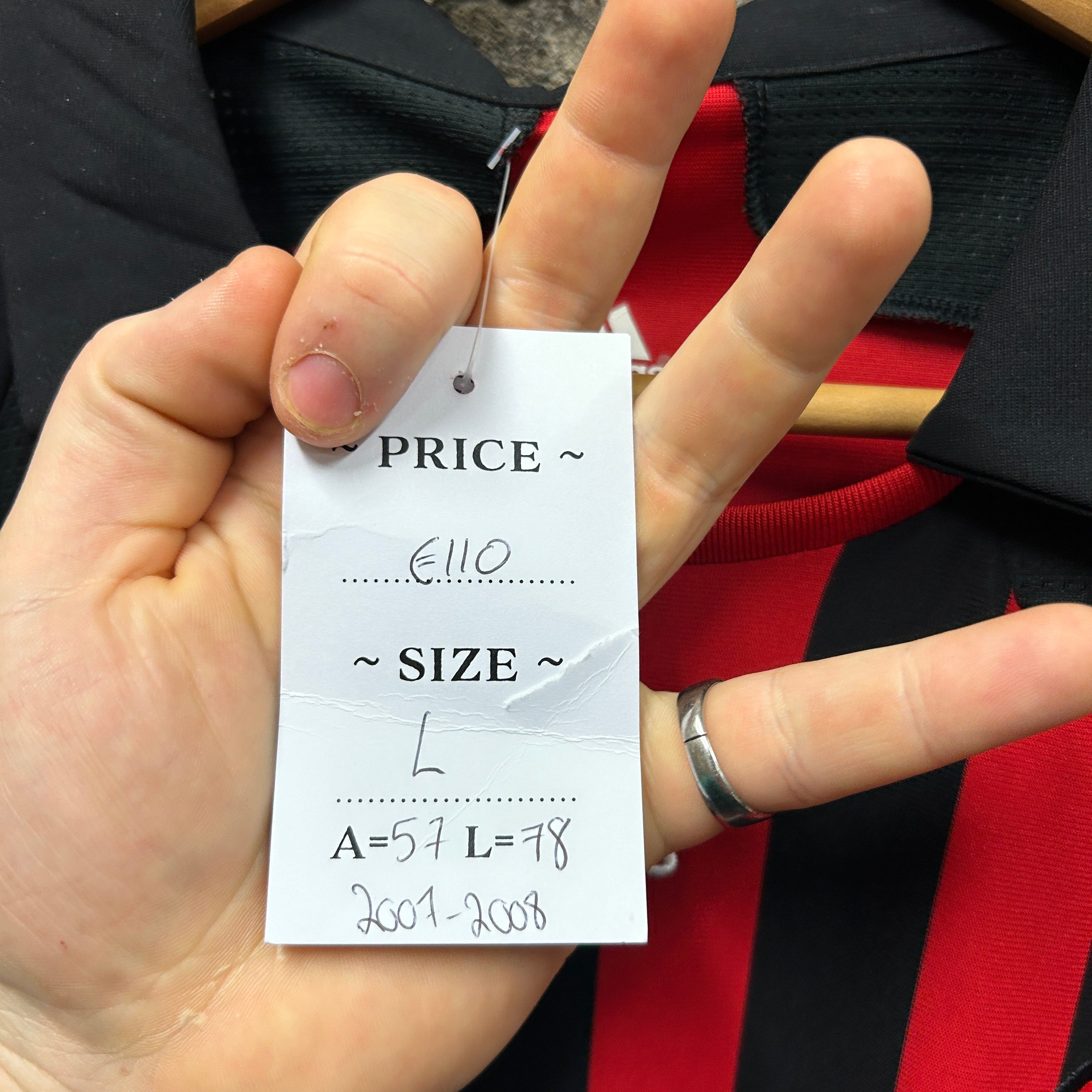 Vintage AC Milan Gattuso 2007/2008 Adidas Football Shirt