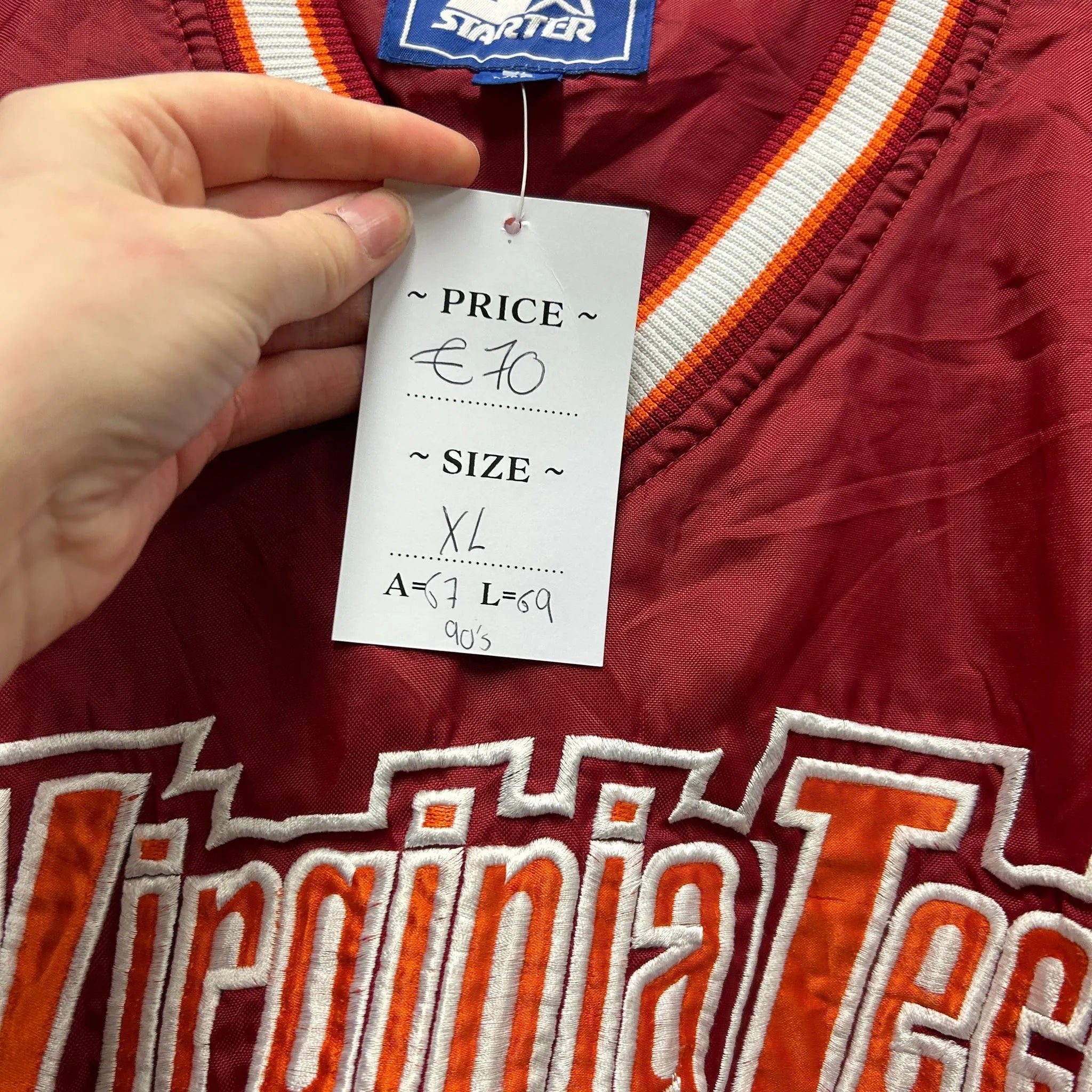 Vintage Starter Windbreaker Jacket Virginia Tech