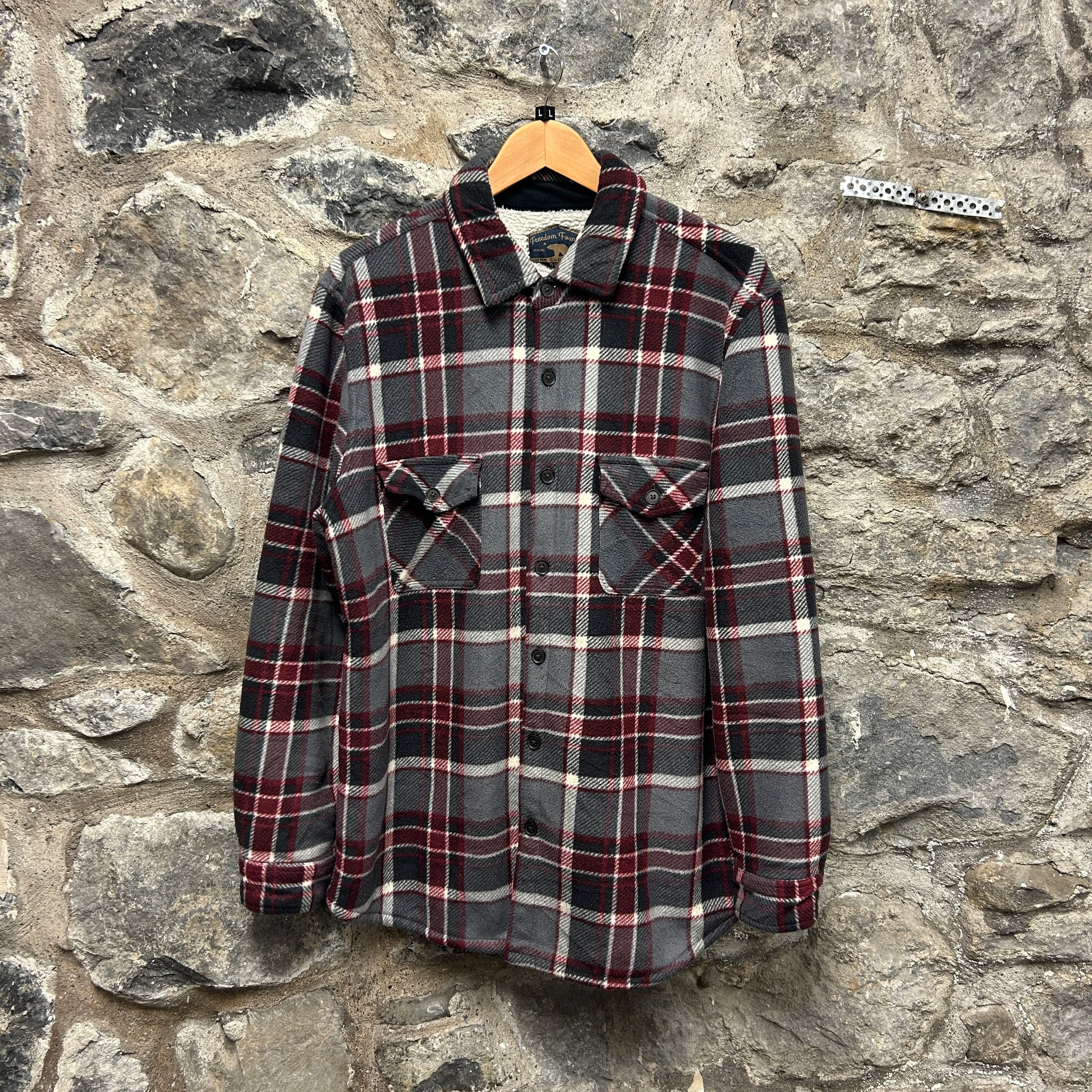 Vintage Freedom Foundry Sherpa-lined Flannel Shirt-jacket