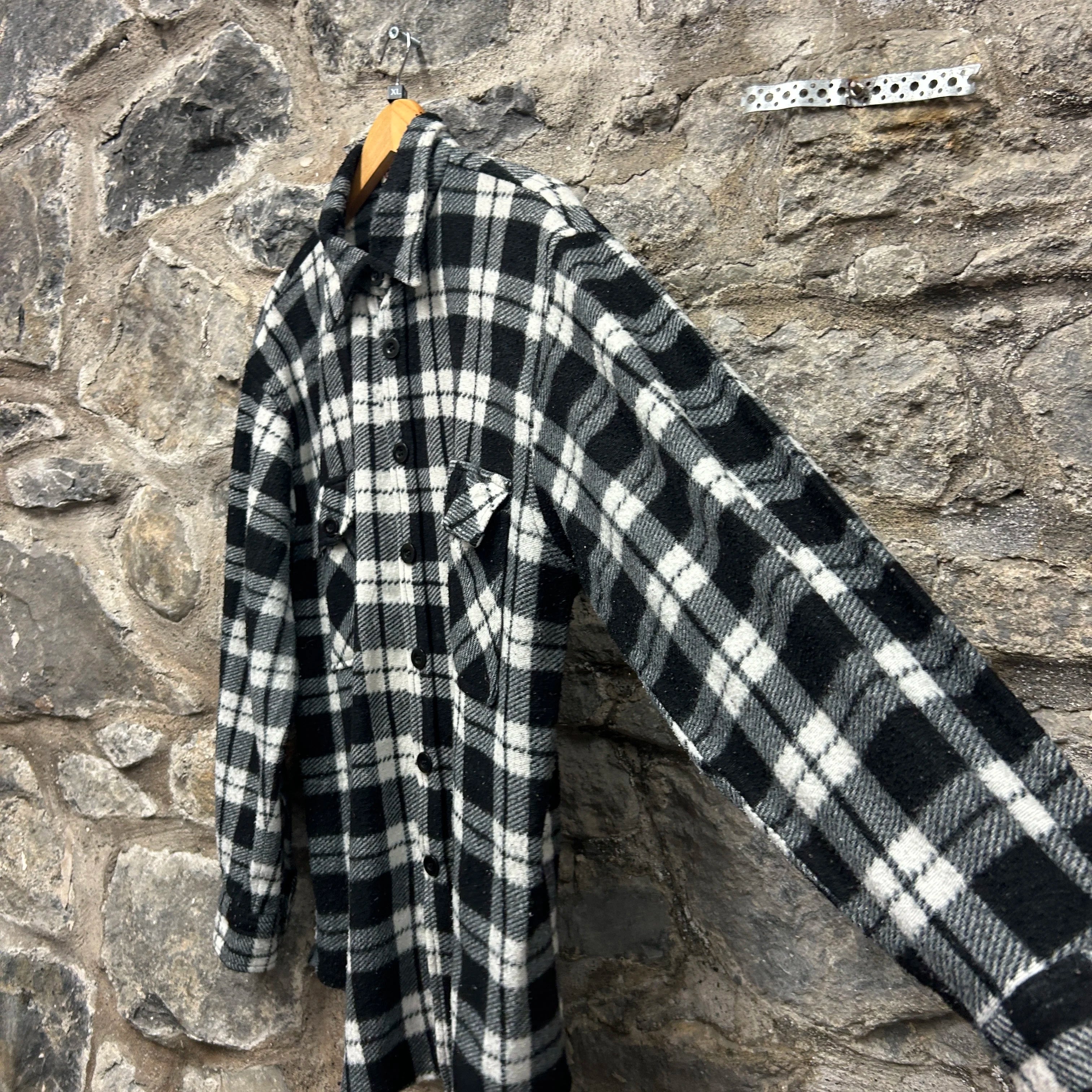 Vintage Gele Plaid Flannel Overshirt