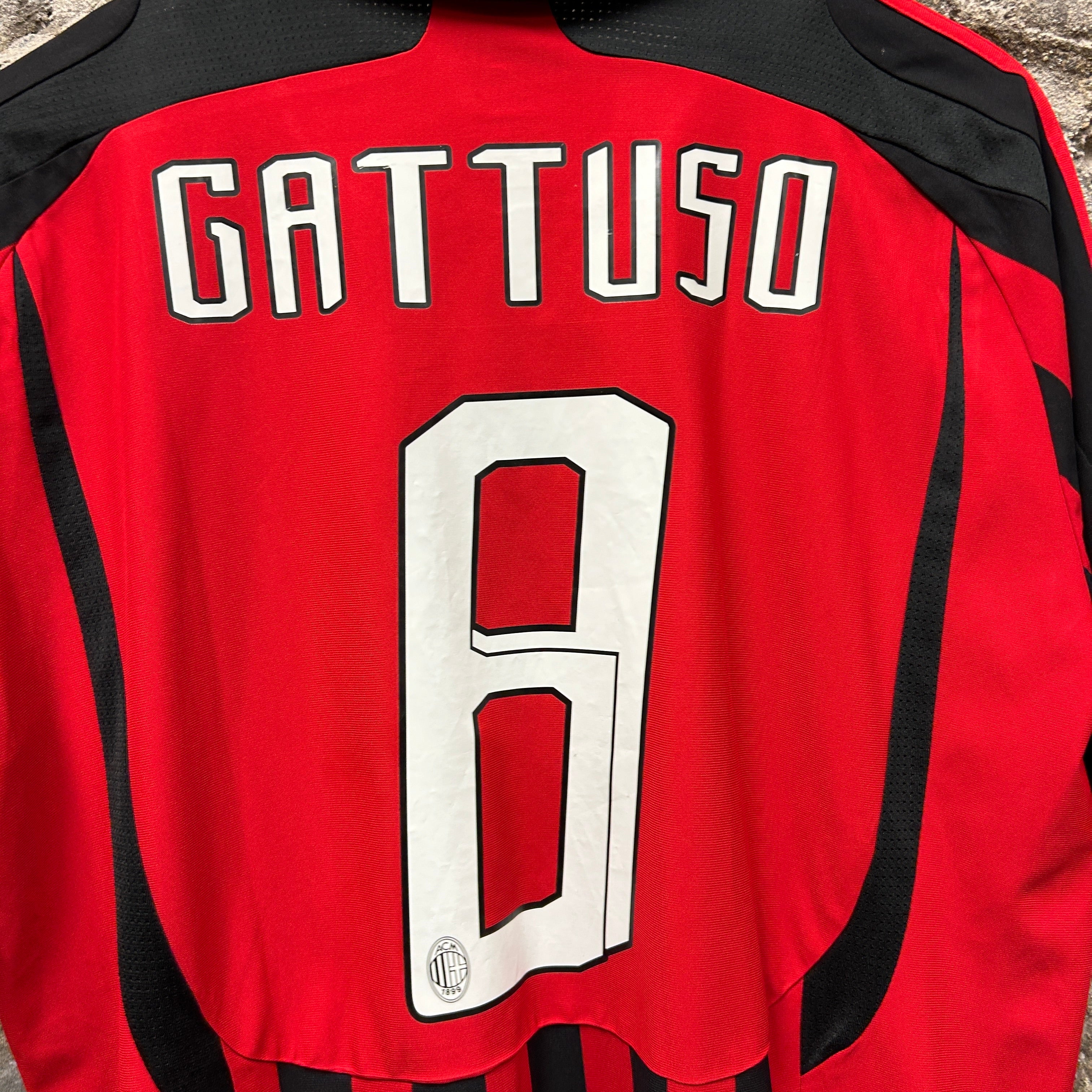 Vintage AC Milan Gattuso 2007/2008 Adidas Football Shirt