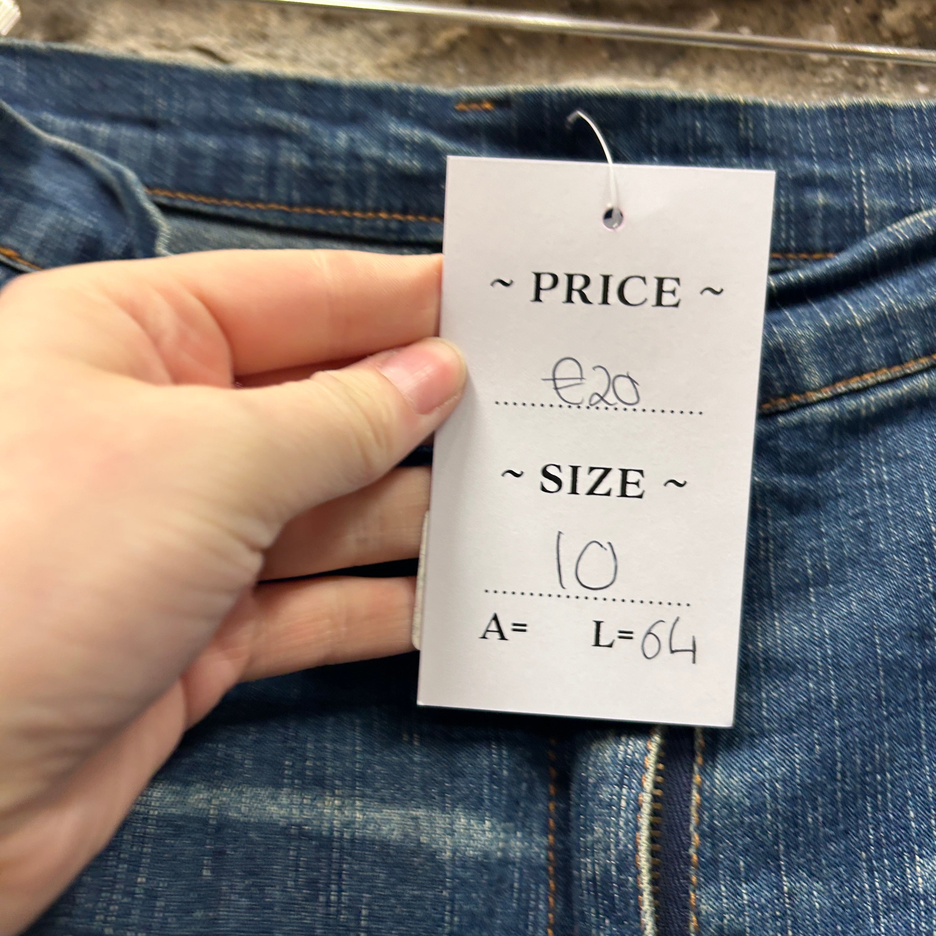 Vintage Denim Skirt with Eyes