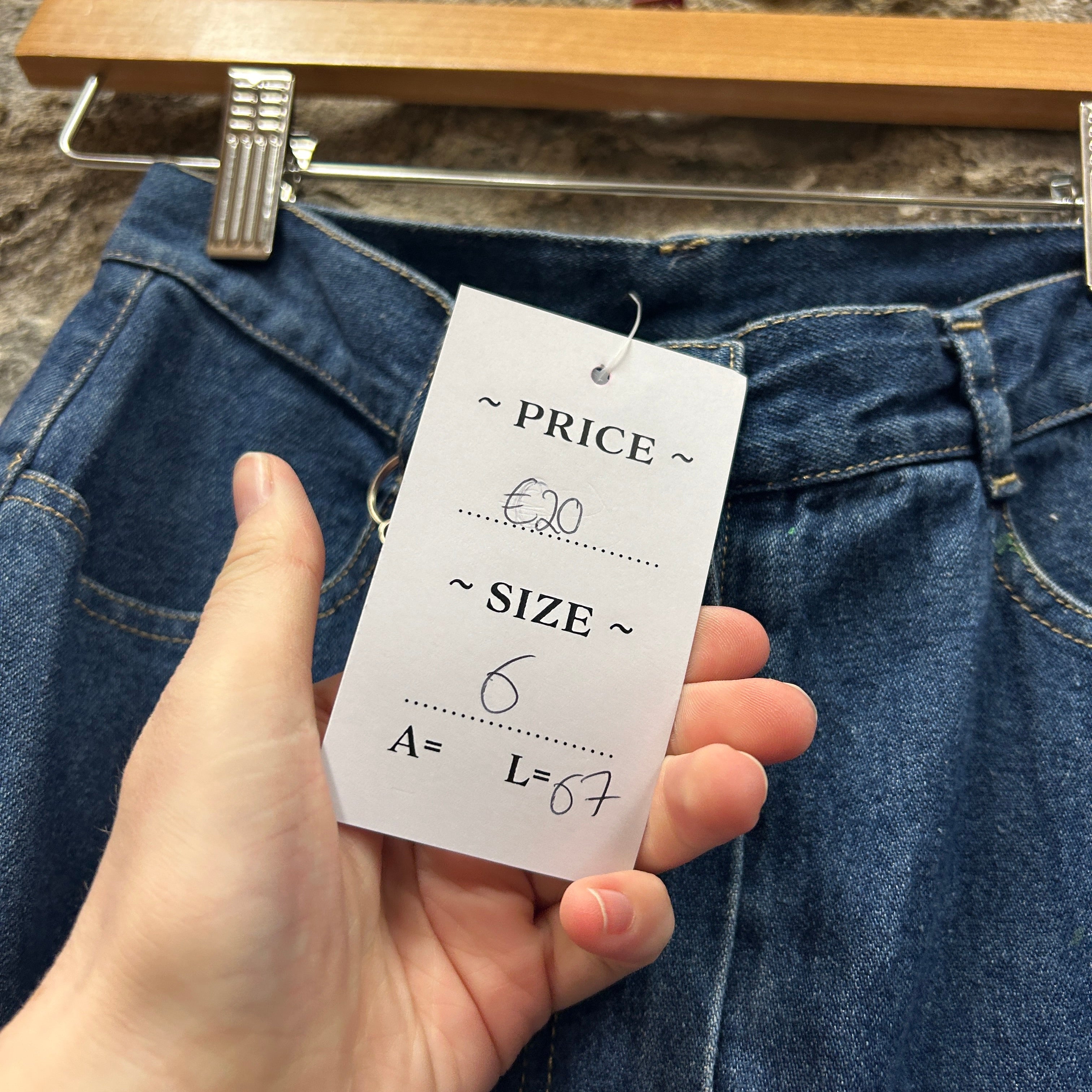 Vintage Denim Skirt with Design