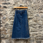 Vintage Denim Skirt with Design