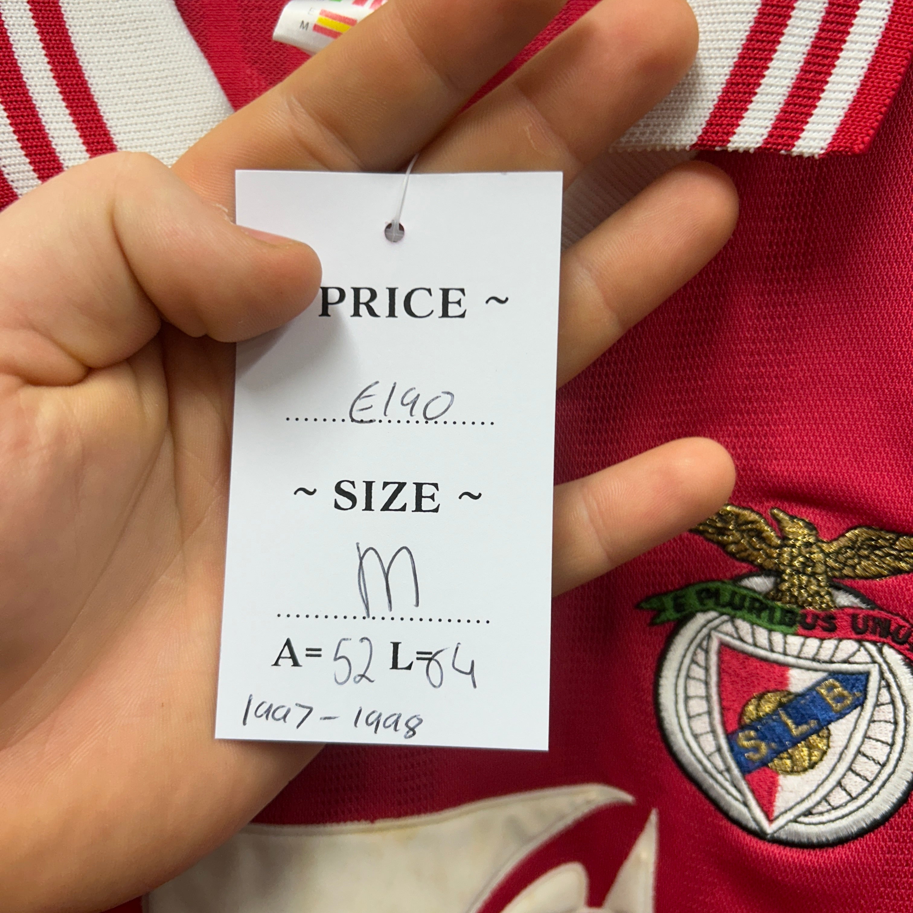 Benfica 1997/1998 Adidas Football Shirt