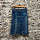Vintage Denim Skirt with Eyes